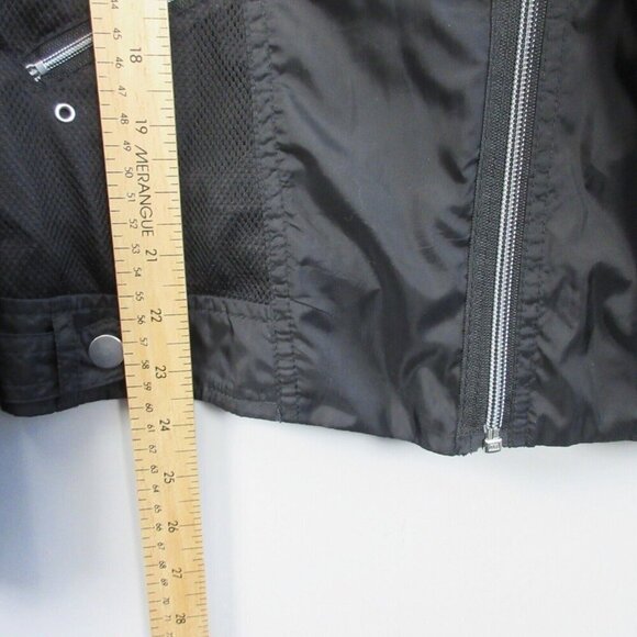 Ferrari Puma Bomber Jacket Women M Black Zip Mesh y2k R Moto Biker Racing 294 - Picture 15 of 16